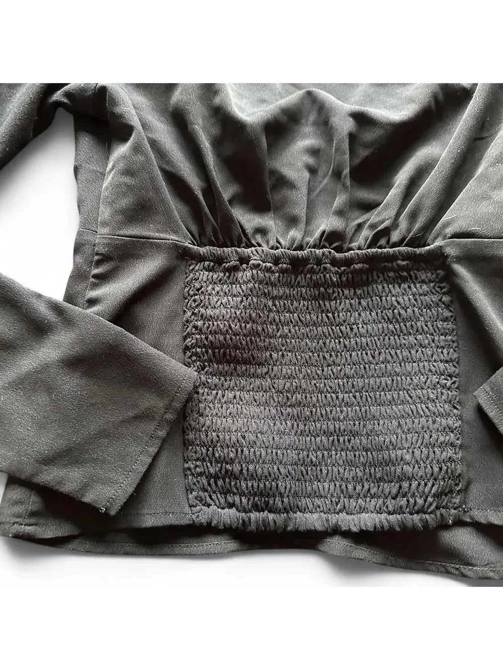 Abercrombie & Fitch Black Long Sleeve Knot Front Top - Size XS